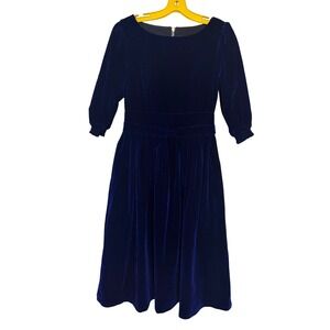 Vintage Feiinvan Navy Blue Velvet Dress Size Small NYE Holidays Cocktail